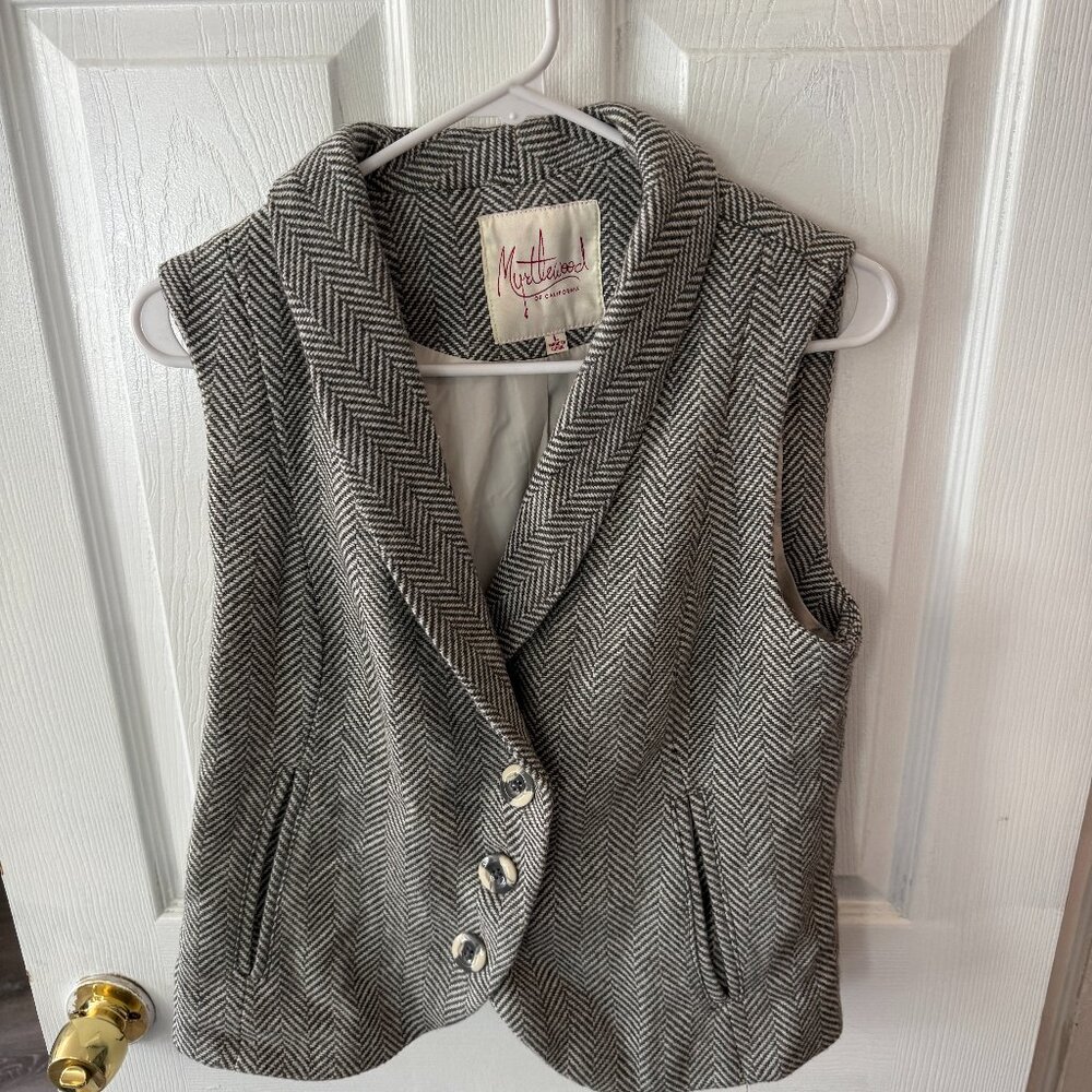 Lined Chevron Striped Vest